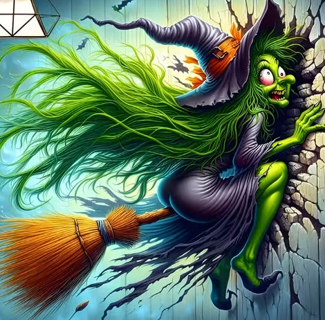 Crashing Witch Diamond Art Painting