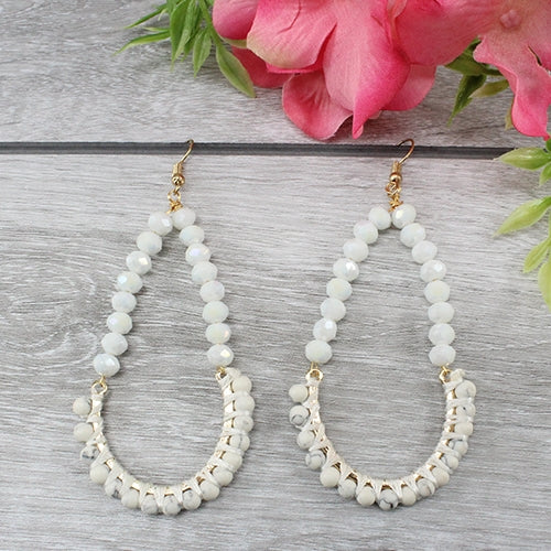 Crystal Earrings - White
