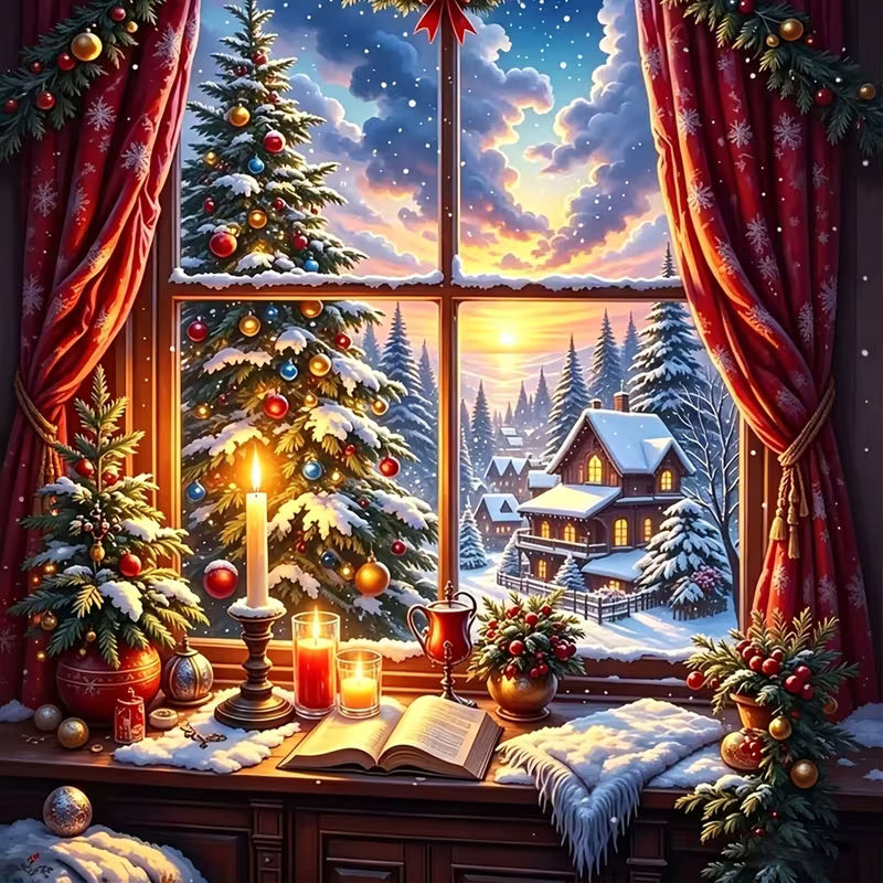 Preorder Christmas Window Diamond Art Painting Kit