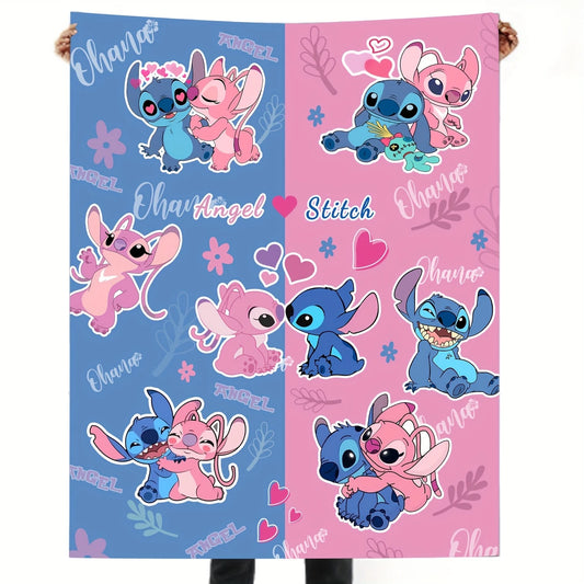 Pink and Blue Alien Blanket 40 x 50