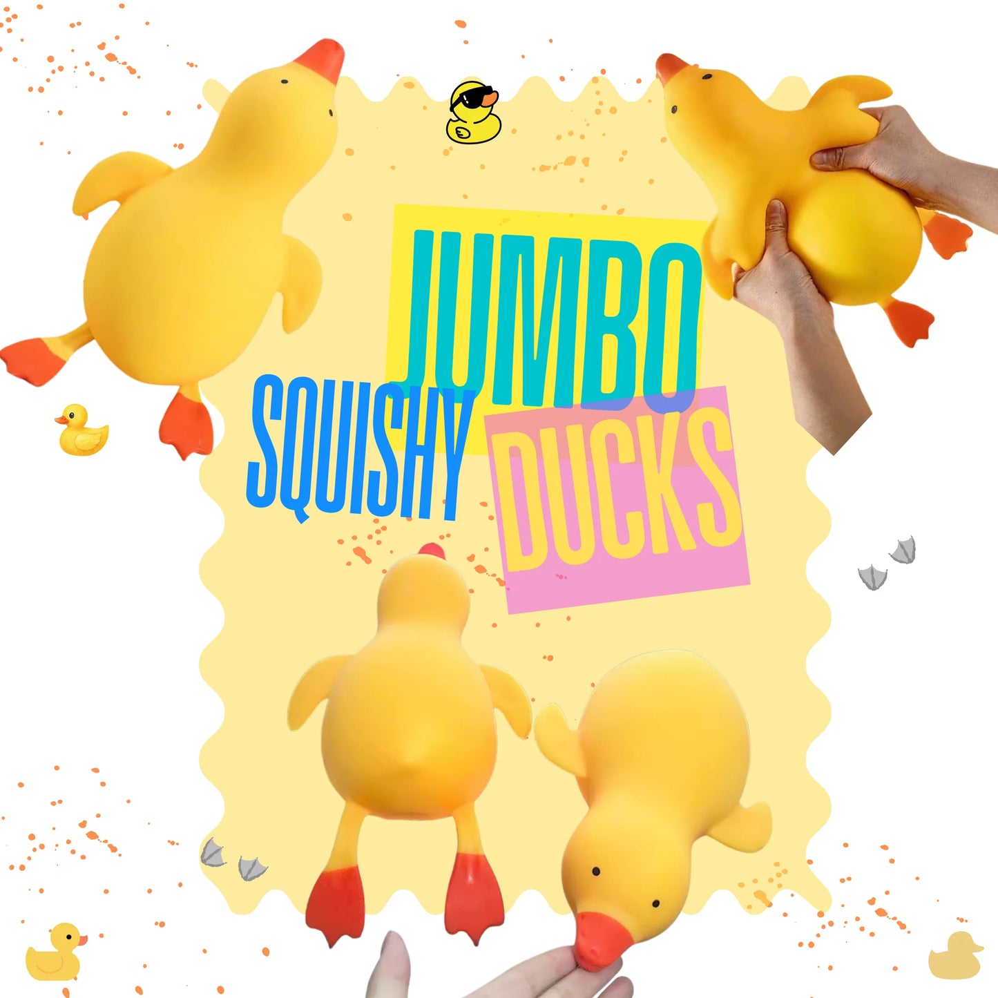 Preorder Squishy Toy - Laying Down Duck, Jumbo