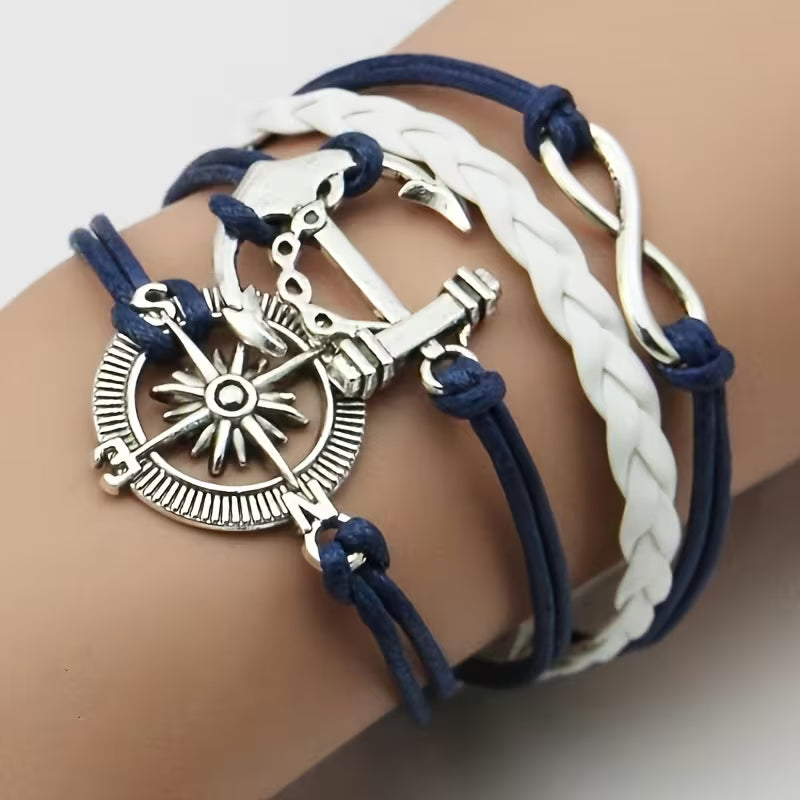 Blue Nautical Anchor Bracelet