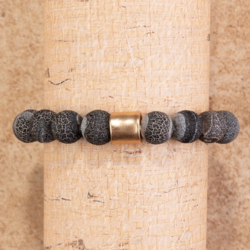 Natural Stone Beaded Bracelets - Black