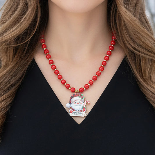 Santa's Workshop Pendant Necklace - Red