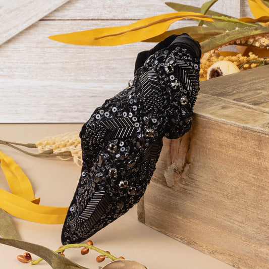 Beaded Headband - Black
