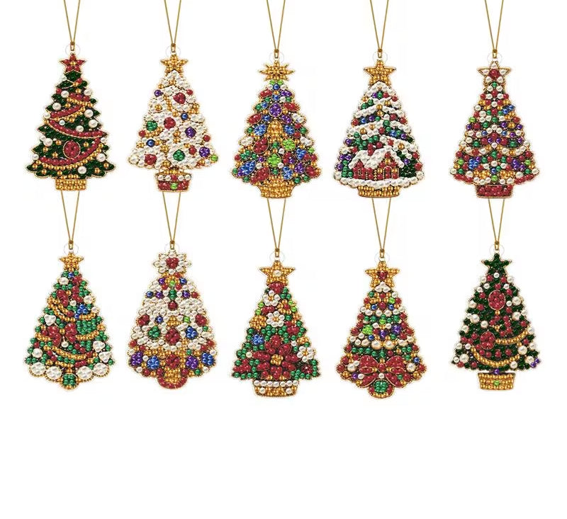 Preorder 10 Diamond Art CHristmas Tree Ornaments