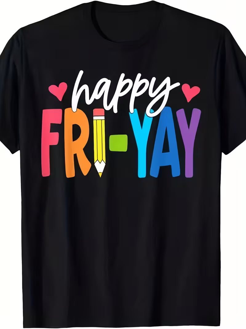 Unisex Happy Fri-Yay Vinyl Graphic T-Shirt