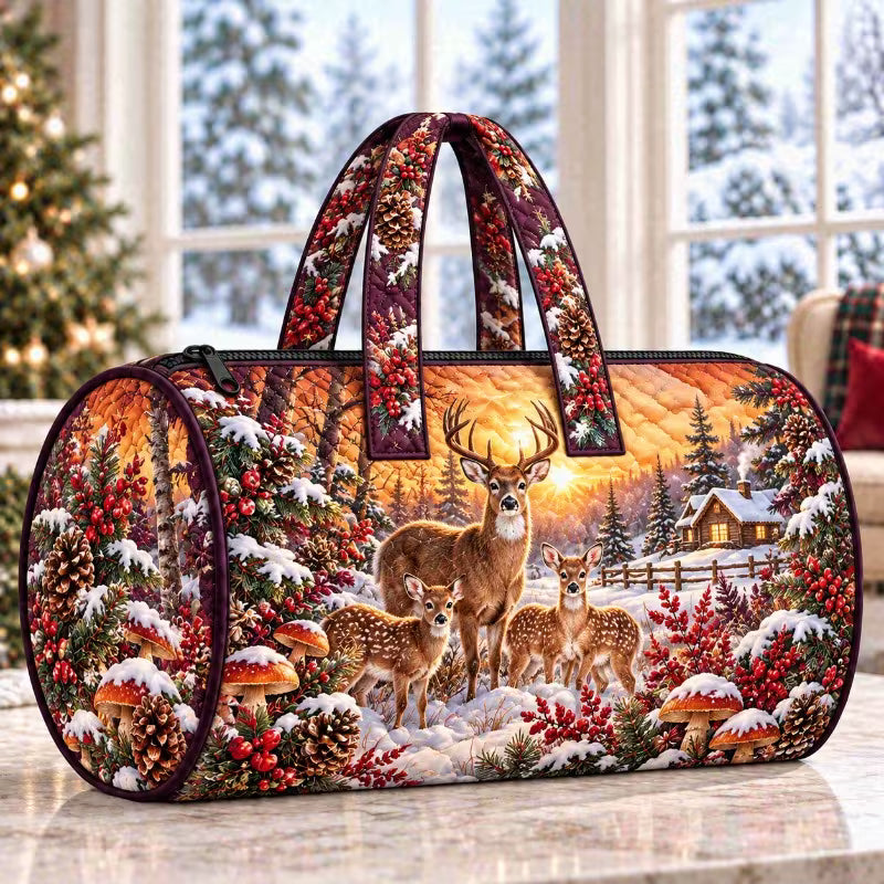 HOLIDAY SPECIAL! Winter Deer Weekender Quilted Duffle PREORDER