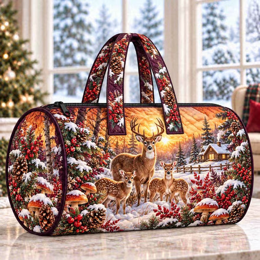 HOLIDAY SPECIAL! Winter Deer Weekender Quilted Duffle PREORDER