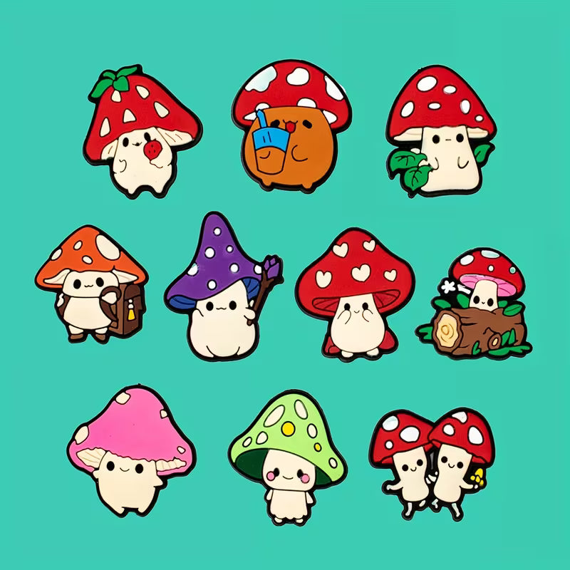 10 Mushroom Shoe Charms
