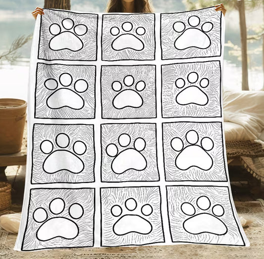 DIY Coloring Blanket - Paw Prints