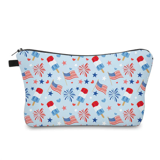 America, Flag Fireworks Water Resistant Pouch