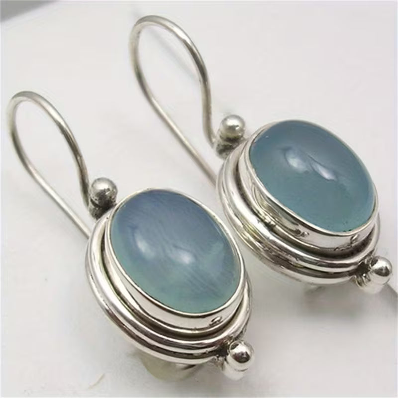 Oval Moonstone Earrings