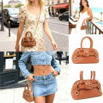 Vegan Leather Cross Body Tote Bag With Buckle Detail