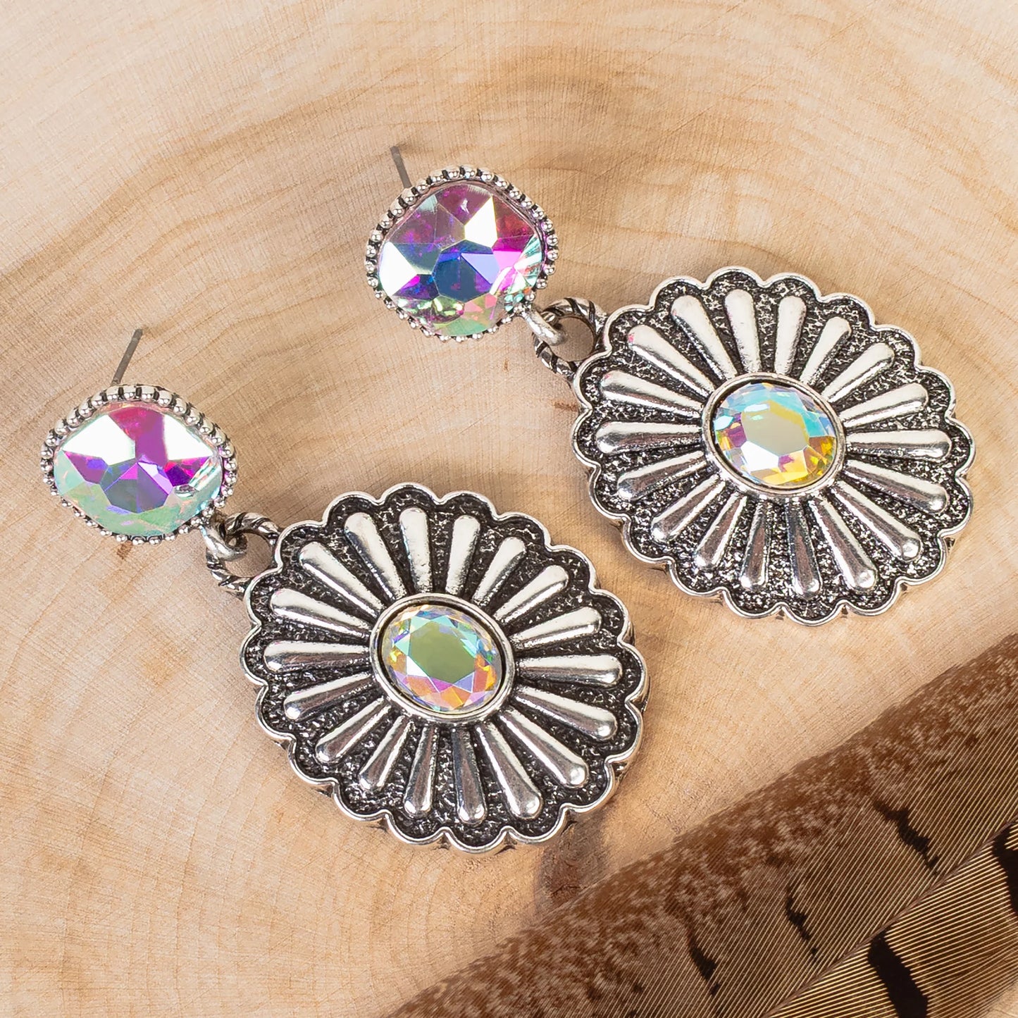 93485 - Squash Blossom Concho Earrings - AB