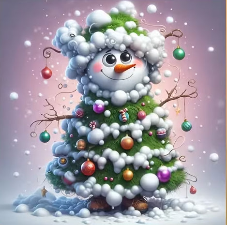 Preorder Snowman Tree Diamond Art Painting Kit