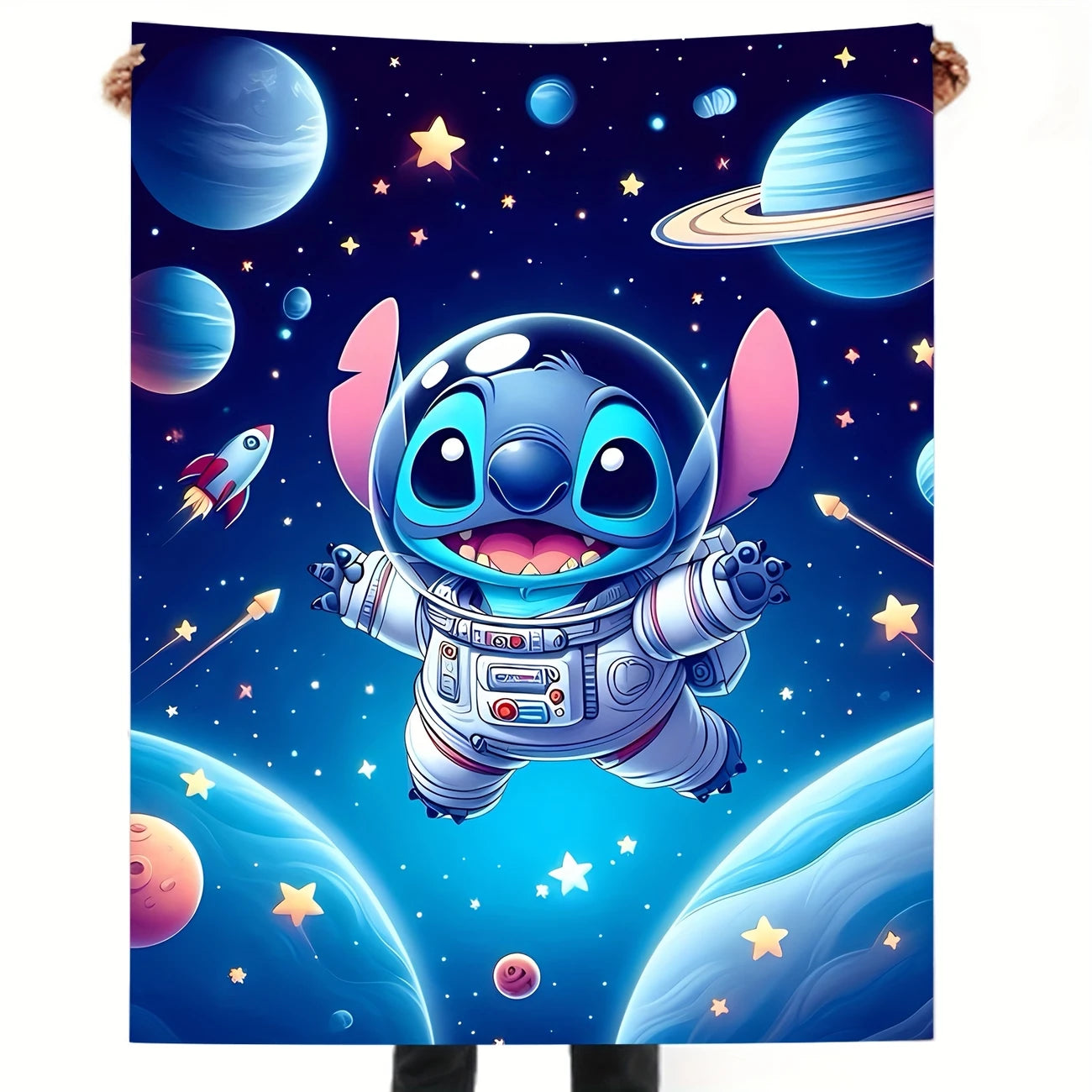 Astronaut  Blue Alien Blanket 50 x 60
