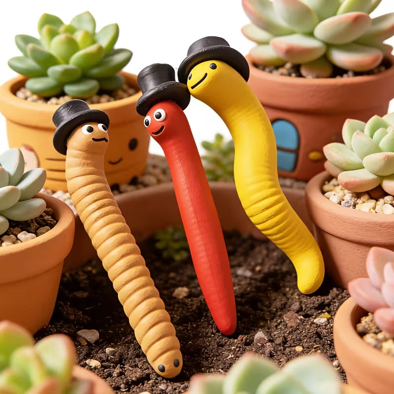 One Mystery  Cute Resin Worm Garden Ornament