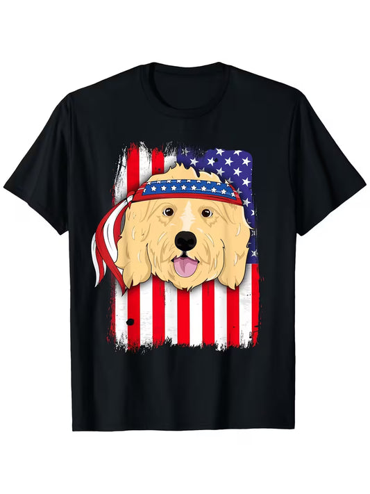 Unisex Goldendoodle Flag Vinyl Graphic T-Shirt