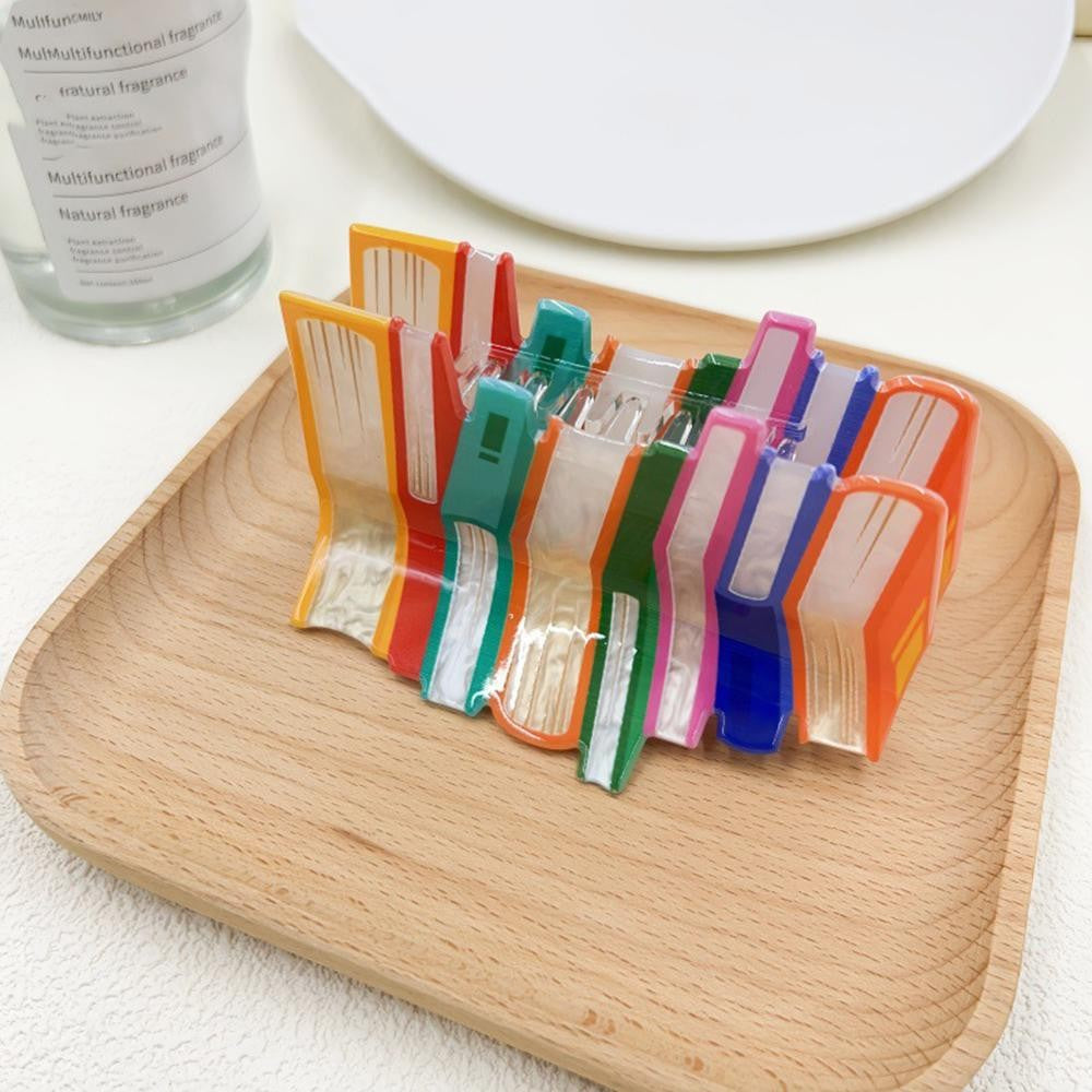 Doorbuster Marbled Acetate Stacked Books Claw Hair Clip