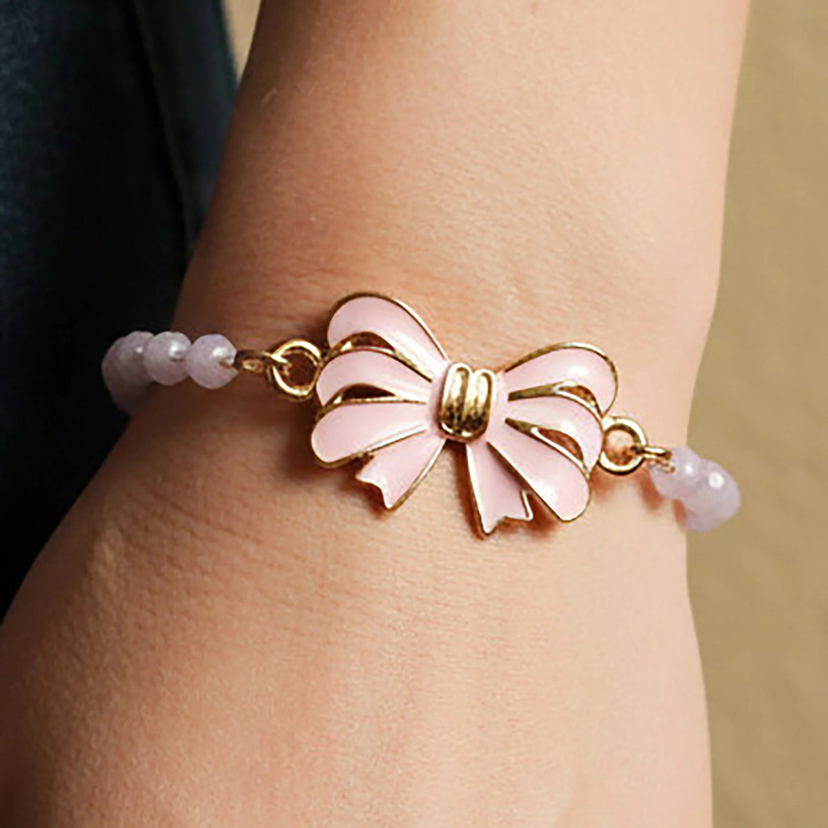 Christmas Bow Bracelet - Pink