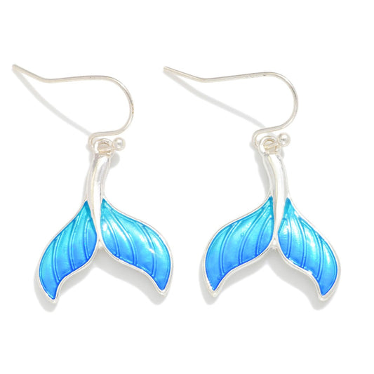 Acetate & Metal Whale Tail Drop Earrings