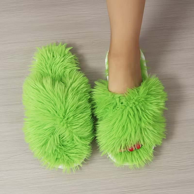 Fuzzy Plush Slippers - 2 Colors