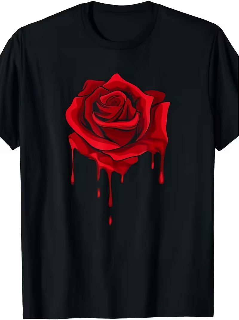 Unisex Rose Vinyl Graphic T-Shirt