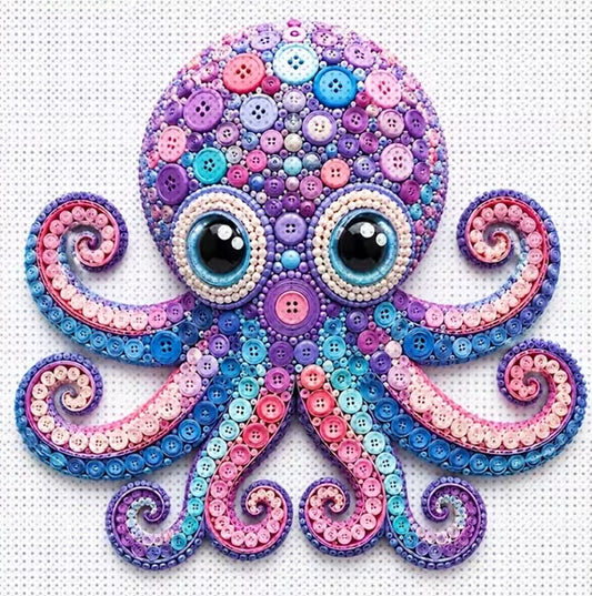Preorder Octopus  Button Diamond Art Painting Kit
