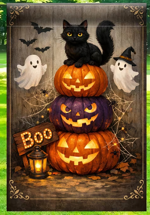 Pumpkin Stack Garden Flag