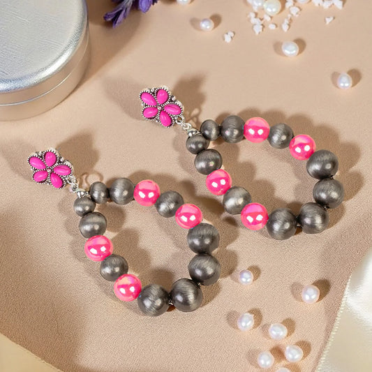 Squash Blossom Earrings - Fuchsia