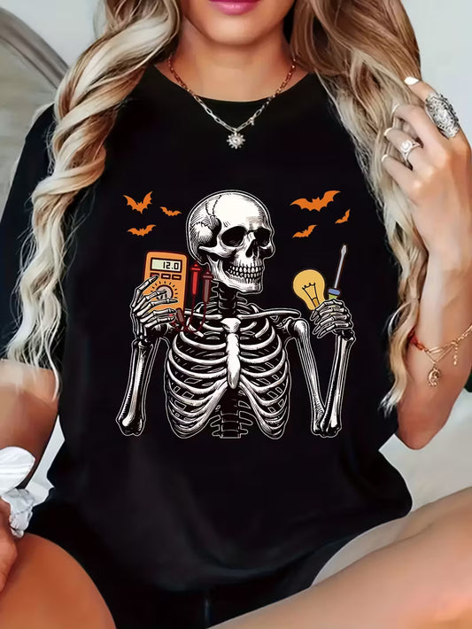 Preorder Women's Plus Size Skelton & Bats T-Shirt