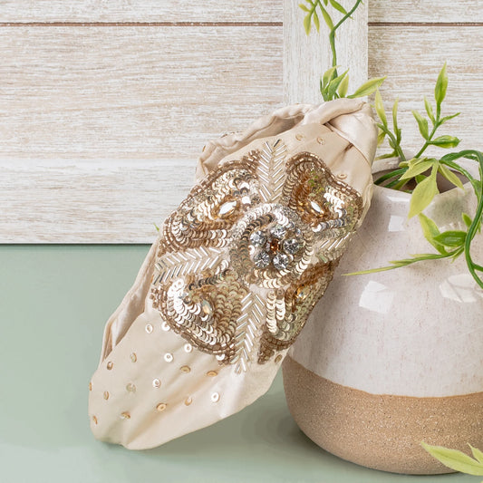 Flower Headband - Gold