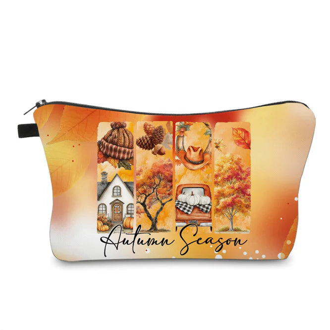Halloween Fall, Autumn Season Water Resistant Pouch