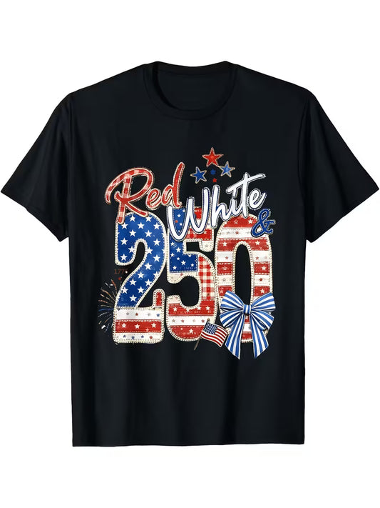 Unisex Red. White & 250 Vinyl Graphic T-Shirt