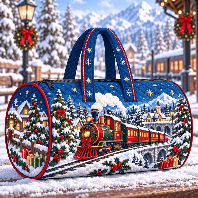 HOLIDAY SPECIAL! Train Weekender Quilted Duffle PREORDER