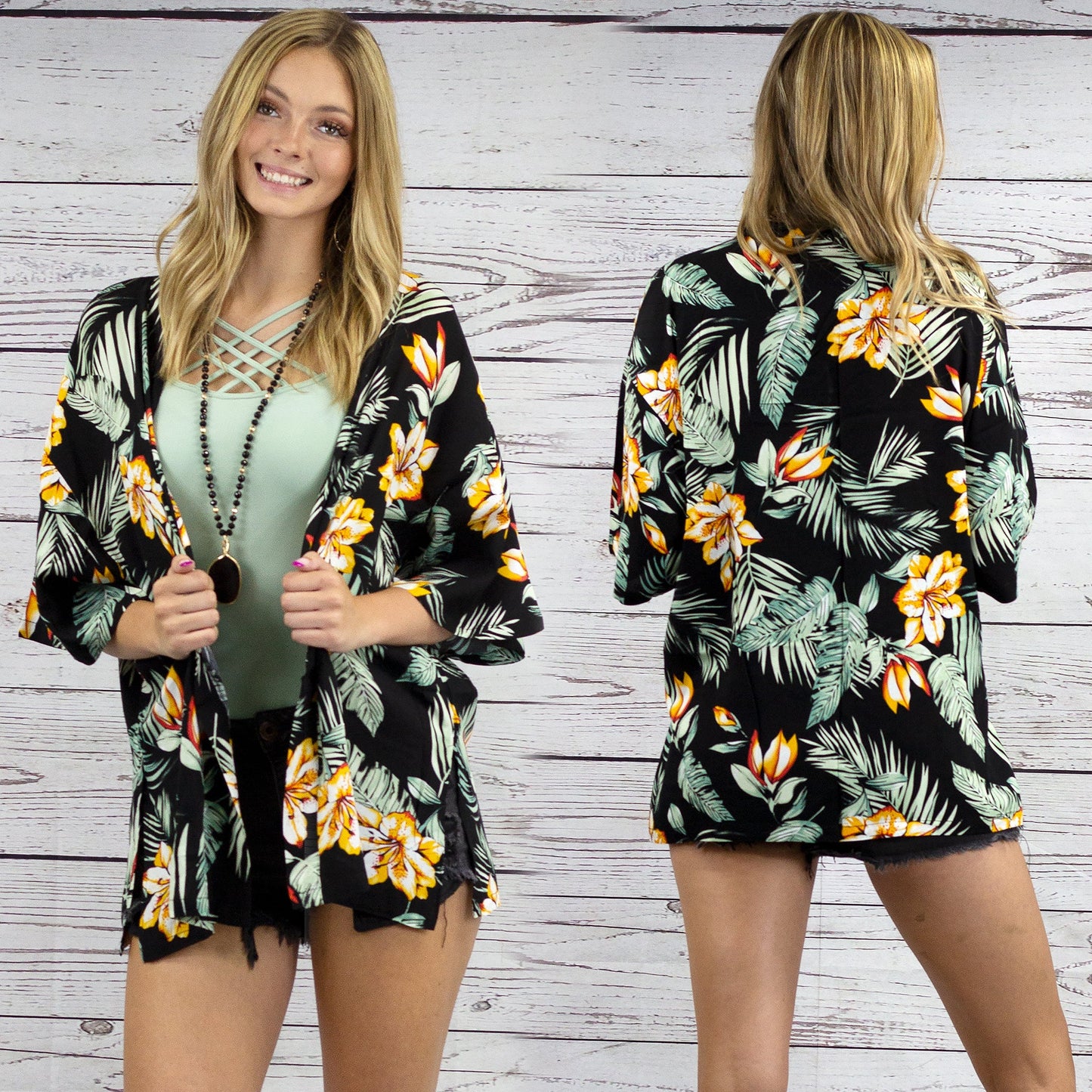 Floral Print Short Duster