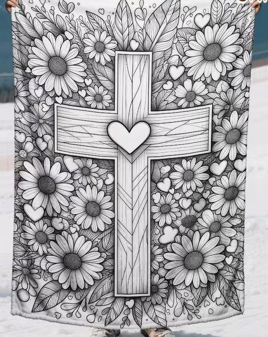 DIY Coloring Blanket - Cross