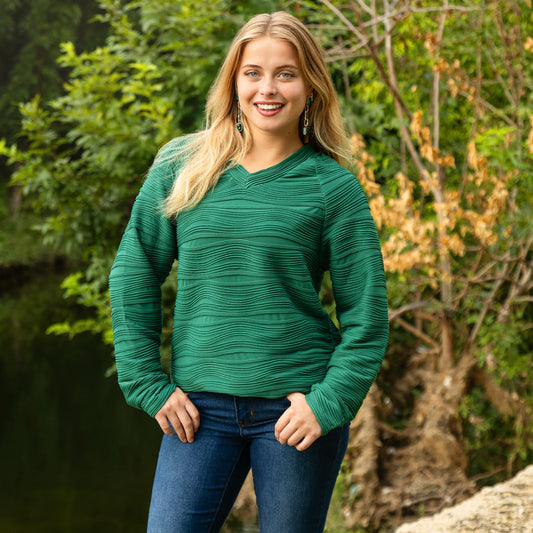 Textured Long Sleeve Top