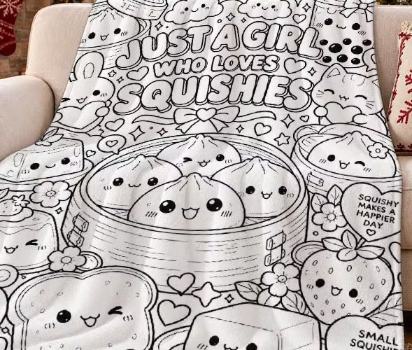 Preorder Kid's Coloring Blanket - 30 X 40 - Squishies