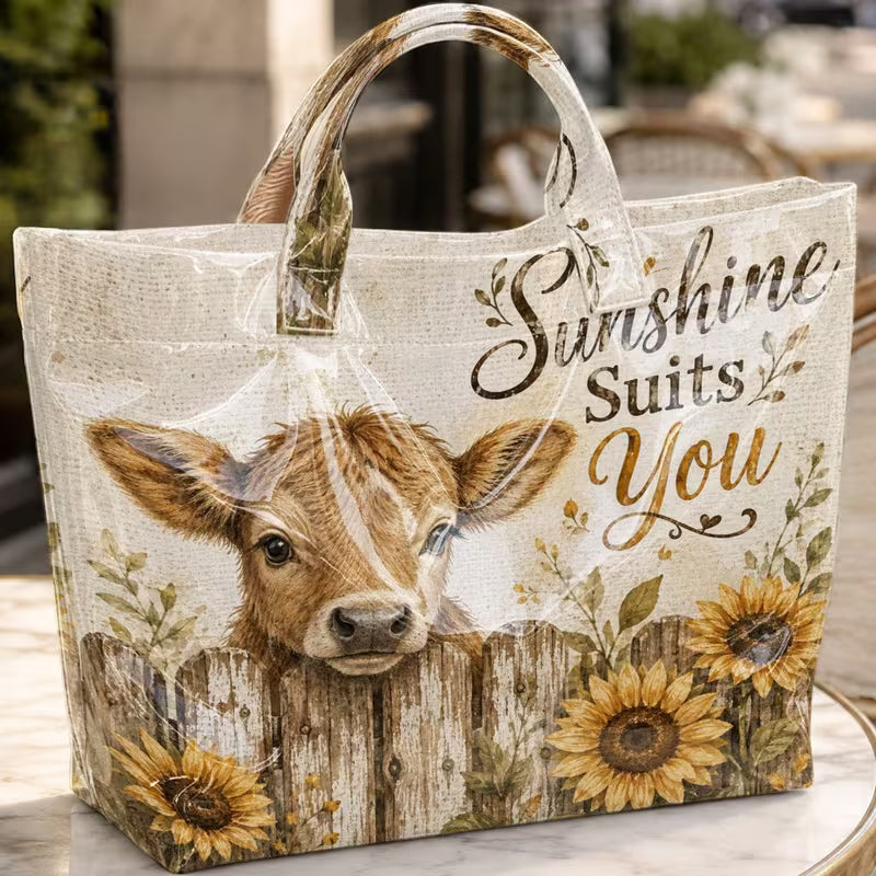 Glossy PVC Sunshine Suits You Tote Bag