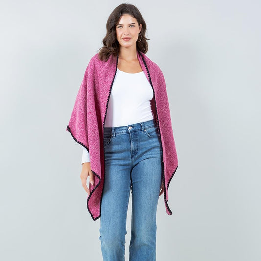 Bordered Ruana Wrap