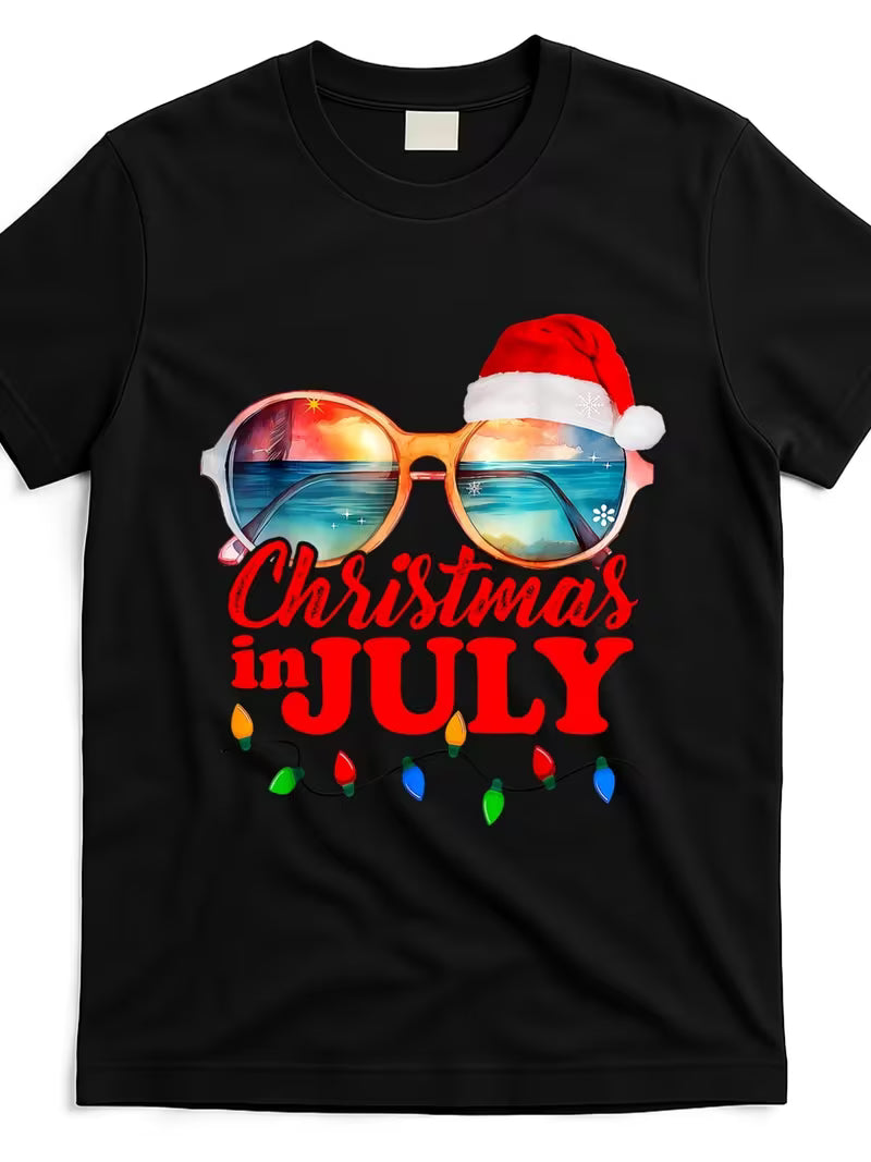 Unisex Sunglass Christmas In July Vinyl Graphic  T-Shirt