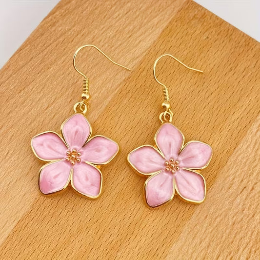 Pink Flower Earrings