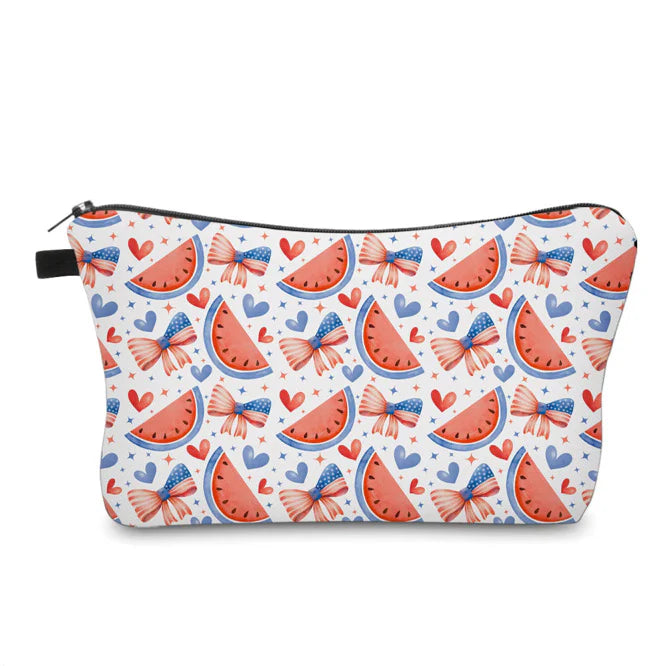 America, Bow Watermelon Water Resistant Pouch