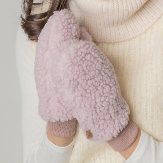 Do Everything In Love Solid Sherpa Mittens
