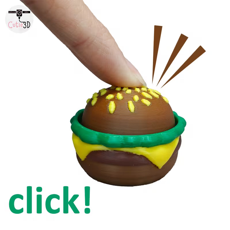 Hamburger Fidget Clicker Keychain