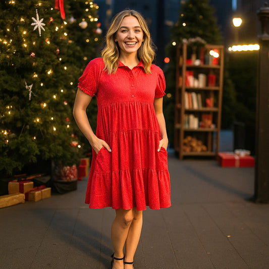 Shimmery Dress with Pockets