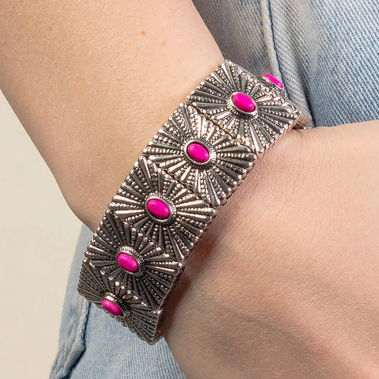 Squash Blossom Bracelet - Fuchsia