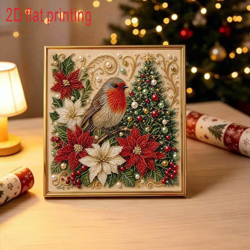 Christmas Tree & Bird Pearl Diamond Art Painting Kit